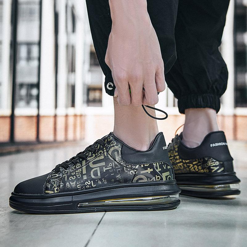 

Spring little white shoes student versatile air cushion shoes men s shoes thick sole heightening round head board shoes casual sports shoes 46