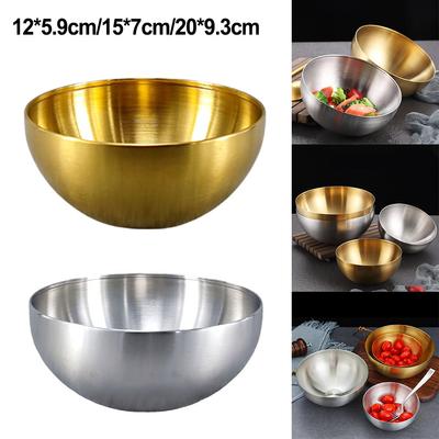 Dicke Reis-Müsli-Schüsseln aus Metall, Schüssel aus Edelstahl 304, doppelwandige Eiscreme-Suppenschüsseln, wärmeisolierte Rührschüssel