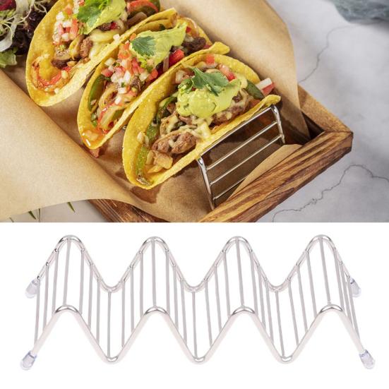 Yousheng Taco Holder Multifunctional Pancake Stand Spring Roll Rack Hot Dog Shelf Rust-Proof Stainless Steel Serving Rack for Snacks Party Platter
