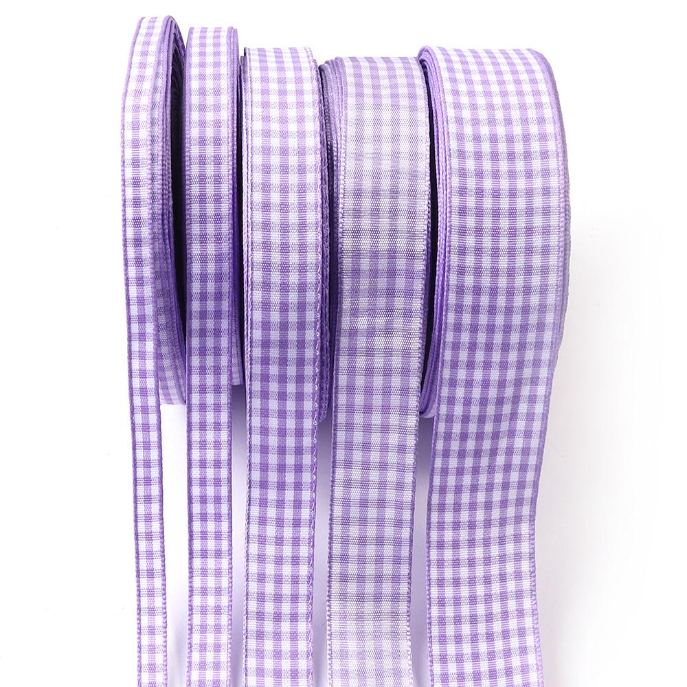 10Yards/roll Lattice Plaid Ribbons Polyester DIY Handmade Bow Ribbon for Sewing Fabric Wedding Decoration Gift Flower Wrapping