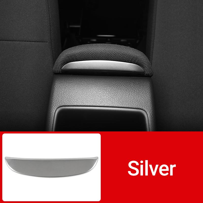 Stainless Steel Car Rear Console Armrest Garnish Trim Strips Cover Stickers For Toyota Corolla Cross XG10 2021 2022 2023 Hybrid