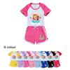 5557 Mehrfarbig Kinder Mädchen Nastya Bedrucktes T-Shirt Shorts Oberteil Hosen Sport Trainingsanzug Kleidung Set