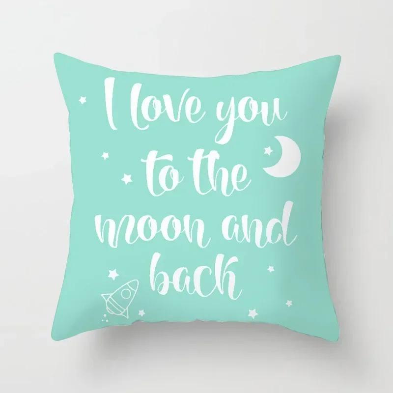 Schwarz und weiß Kissenbezug Buchstaben graues Kaninchen Cartoon rosa Schwein einseitiger Druck Heim Sofa Bezug Kissenbezug