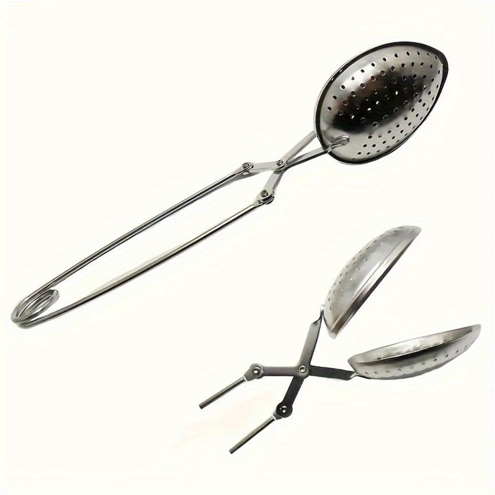 1dílný čajový louhovač z nerezové oceli ve tvaru srdce s dlouhou rukojetí na sypaný čaj a bylinkový čaj,