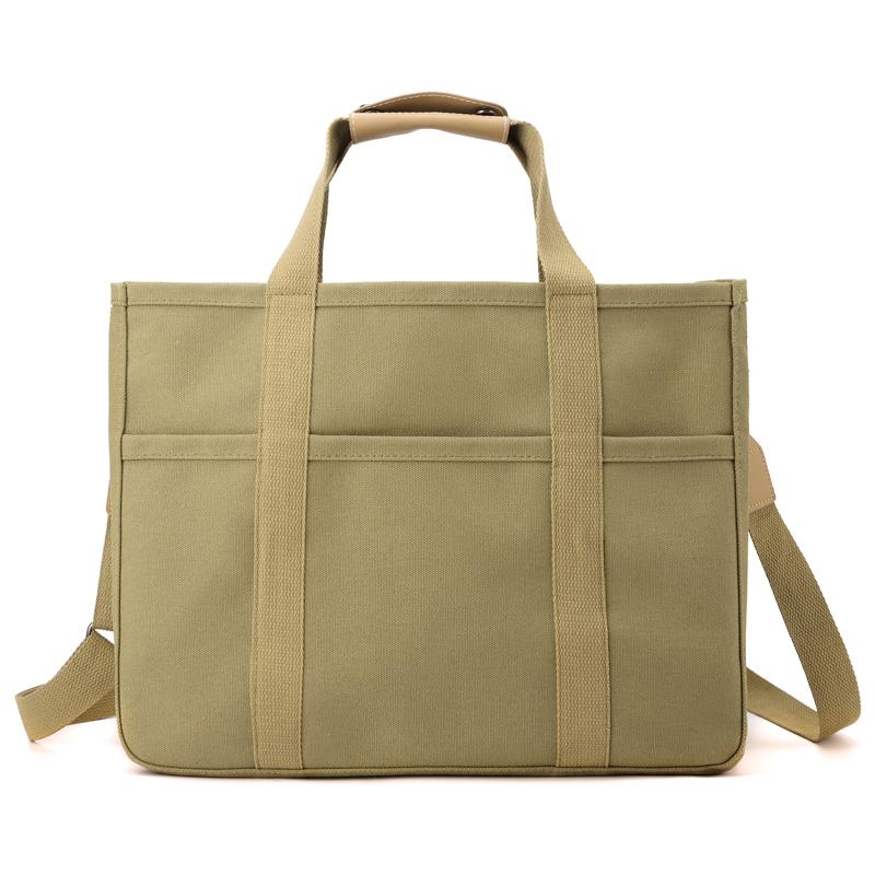 Enkel Canvas Tote Bag Dame Ensfarget Skulderveske Crossbody-veske Studentklasser Bokveske Underarmsveske