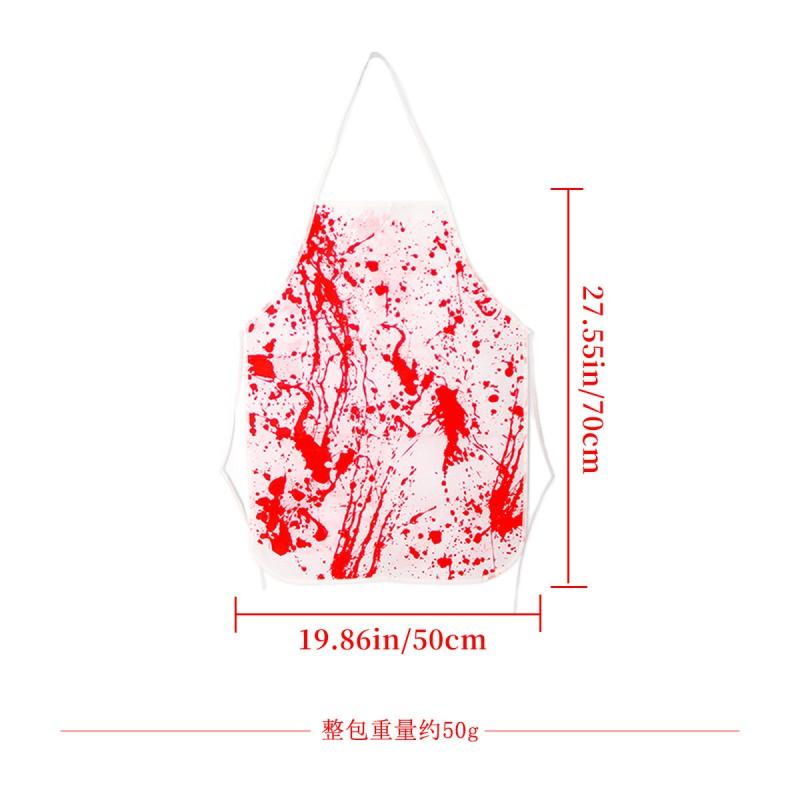 Halloween Butcher Apron Costume Set With Blood Stains Scars Makeup Props Adult Horror Party