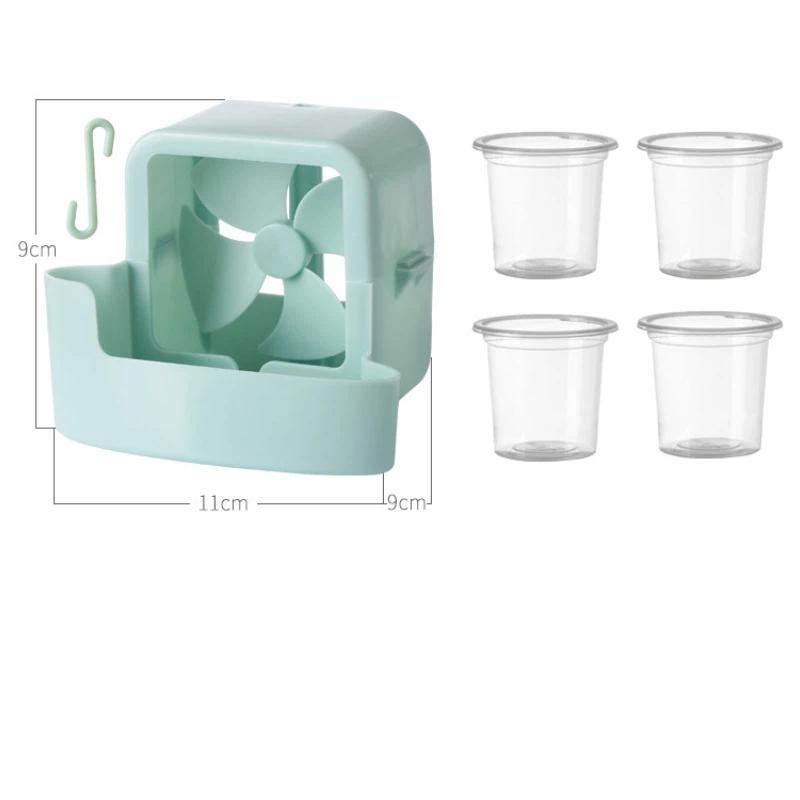 Electric Fan Cooling Storage Box Hanging Fan Cooling Tool With 4 Cup Household Cooling Box Fan Cooler Refrigeration Accessories