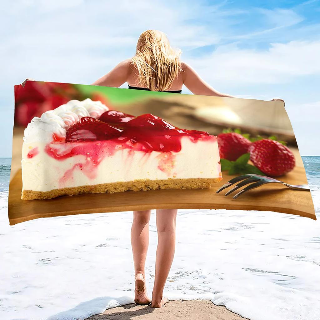 Cakes Beach Towels Cotton Beach Towel Super Absorbent Oversized Lightweight Quick-Dry Bath Towels Sand Free Turkish Beach Towels