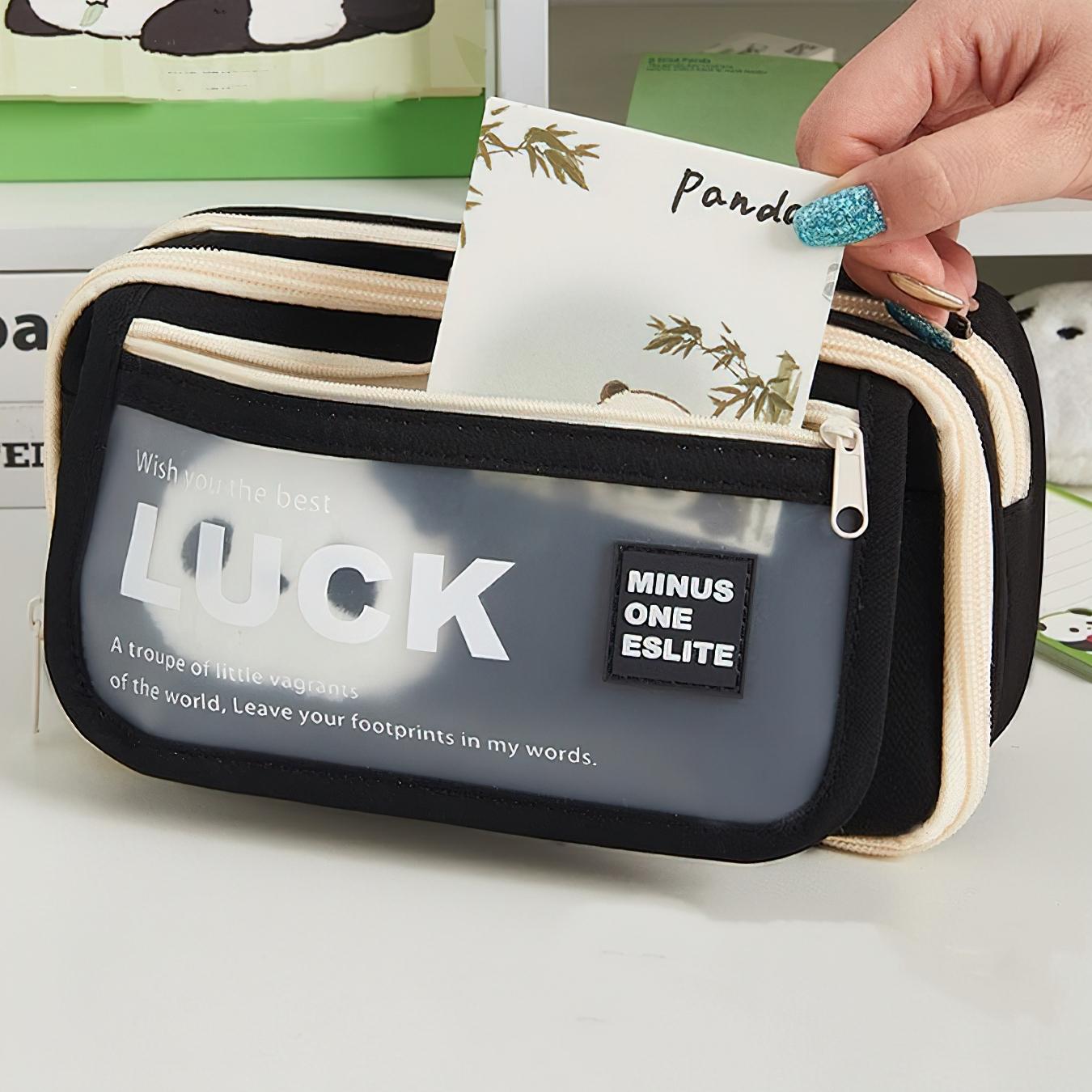 Luck Wish Pencil Bag Pen Case Flip Cover Матовый передний карман для хранения — фото 10