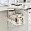 Under-Desk Cable Organizer & Power Strip Storage Box - No-Drill Data Cable Holder & Shelf