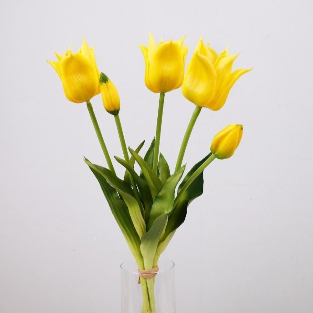 with Leaves Fake Tulip Flowers Real Touch Faux Flowers Living Room Desktop