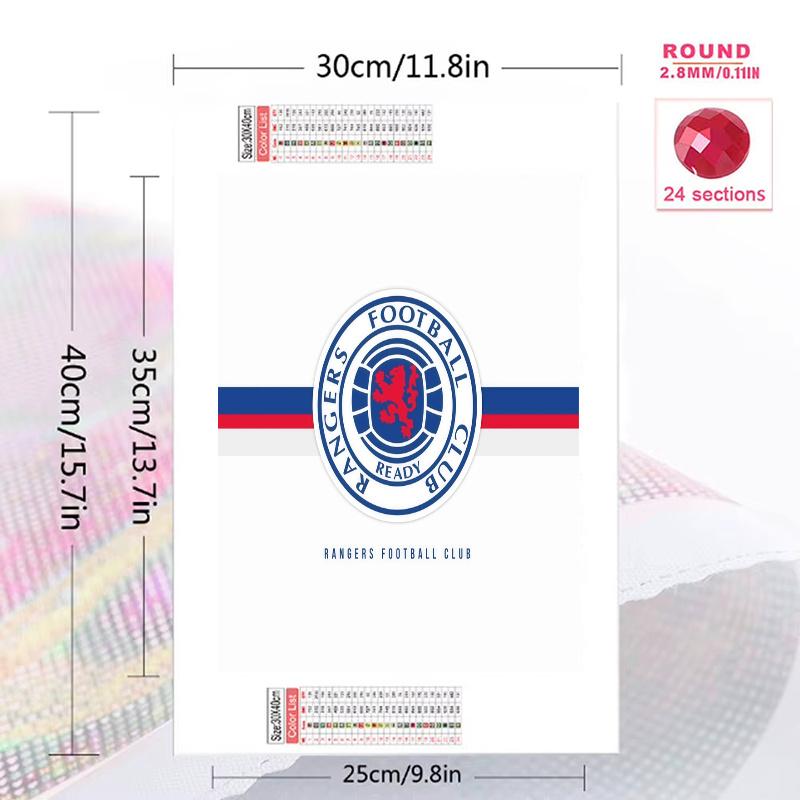 Rangers FC2 100% Round Full Drill 5D DIY Diamond Painting Embroidery Cross Stitch Rhinestone Décor