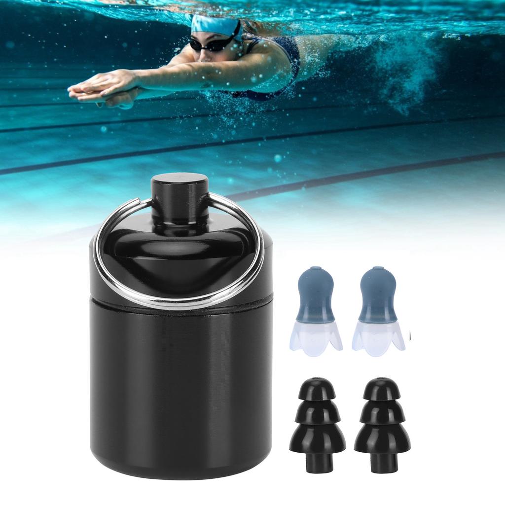 Waterproof Ear Plugs with Filter Noise Reduction Reusable Earplug Protector for Swimming