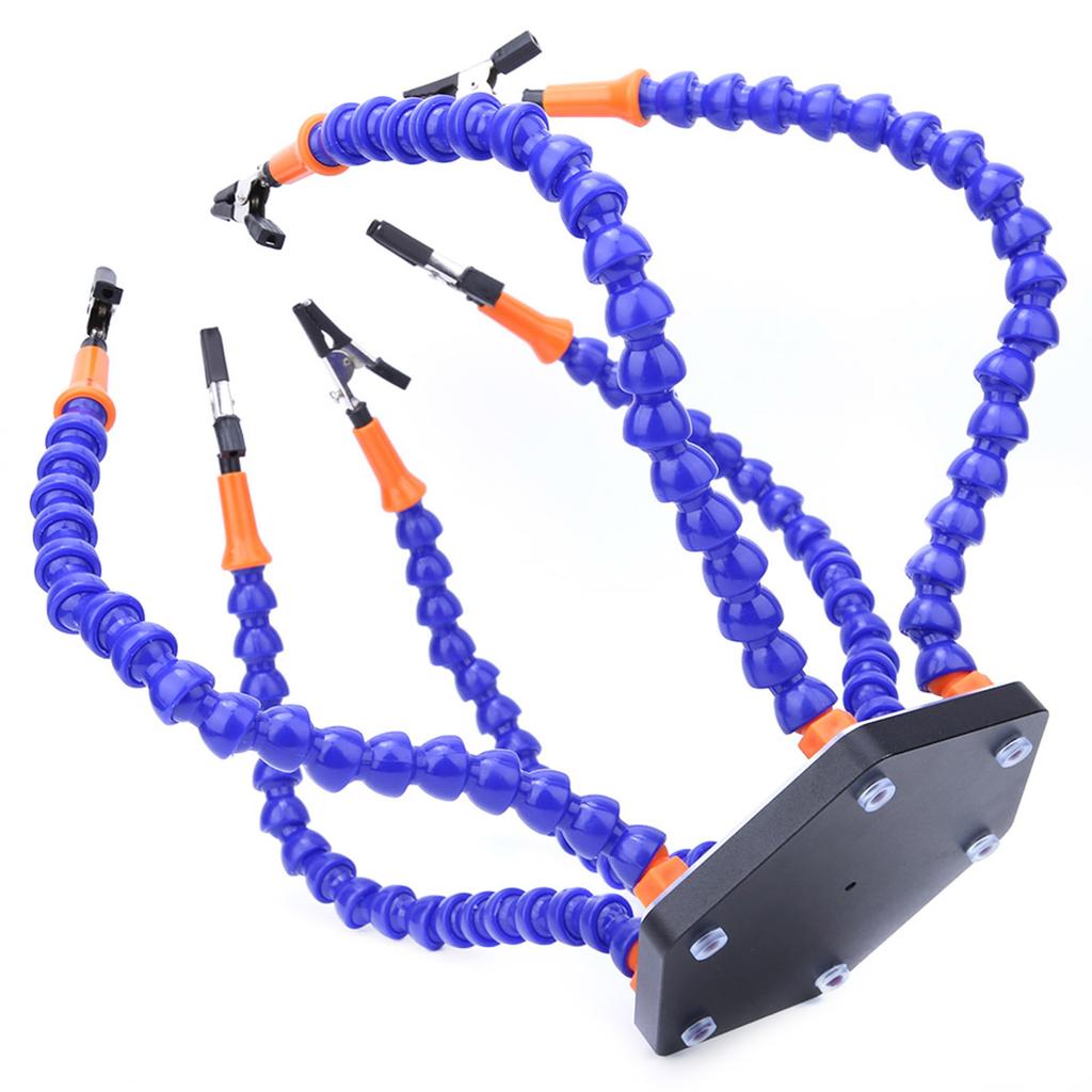 6 Flexibla Armar Lödning Tredje Hand PCB Hållare Ställ Hjälpklämma Lödhjälpverktyg