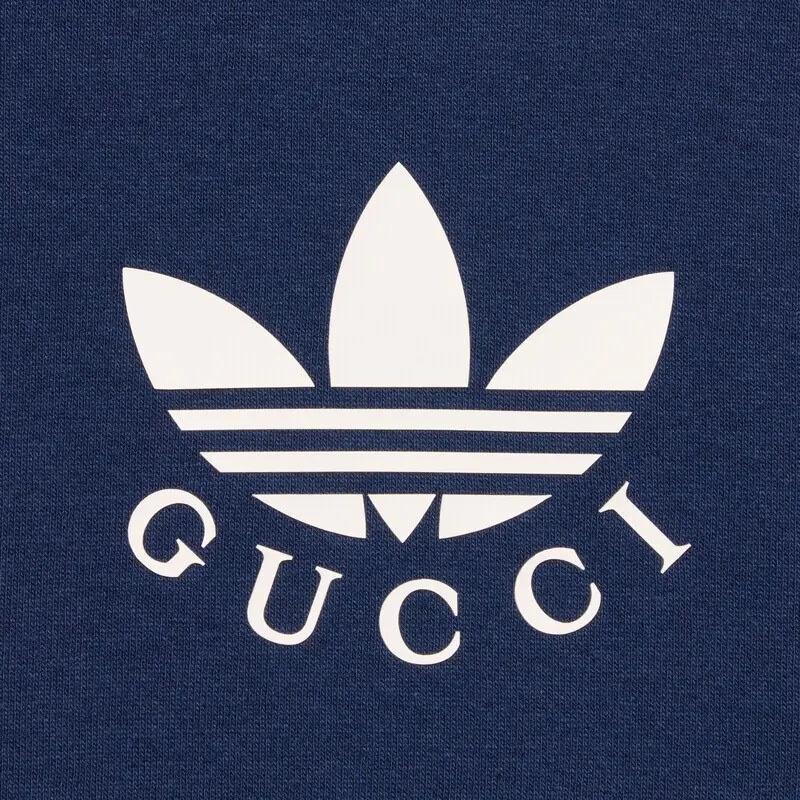 Gucci x adidas Cotton Jersey T-Shirt 'Dark Blue' Unisex 700506-XJEKO-4622