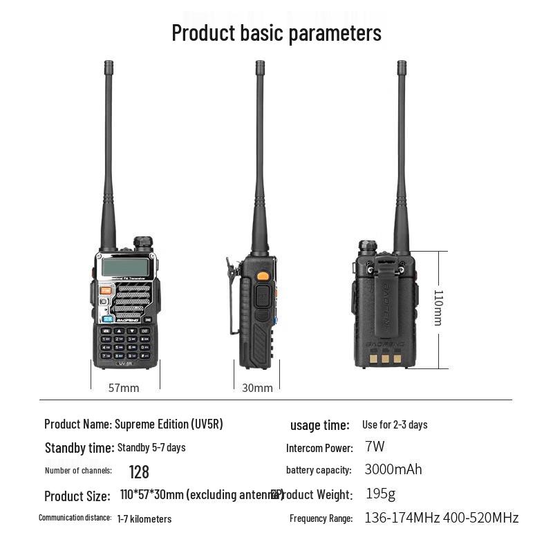 Baofeng BF-UV5R Dual-Band Waterproof Walkie Talkie (CN version)