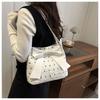 Sweet Pleated Bow Polka Dot Shoulder Bags for Women Large Capacity Ladies Casual Tote Versatile Female Handbags Shopping Bag