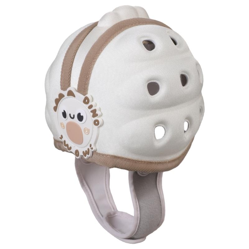 

Infant Safety Head Protector Helmet Hat With Shock Absorption Breathable Polyester Adjustable For Newborns коричневий