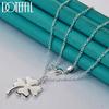 DOTEFFIL 925 Silver Four-Leaf Clover Pendant Necklace 16-30 Inch Chain For Woman Fashion Wedding Charm Jewelry