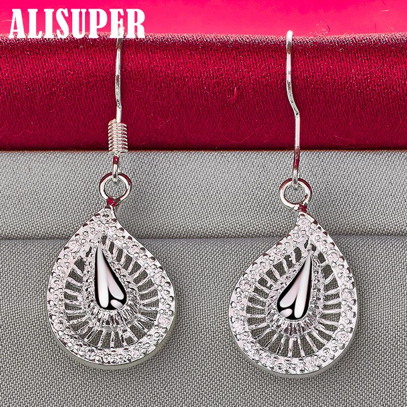 925 Sterling sølv vanndråper Drop øredobber smykker