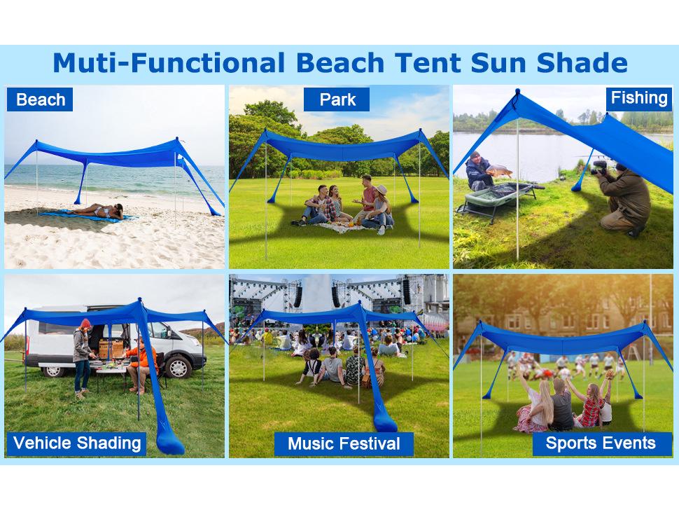 Portable Outdoor Sunshade Canopy: Beach Tent & Cooling Shelter for Camping & Fishing