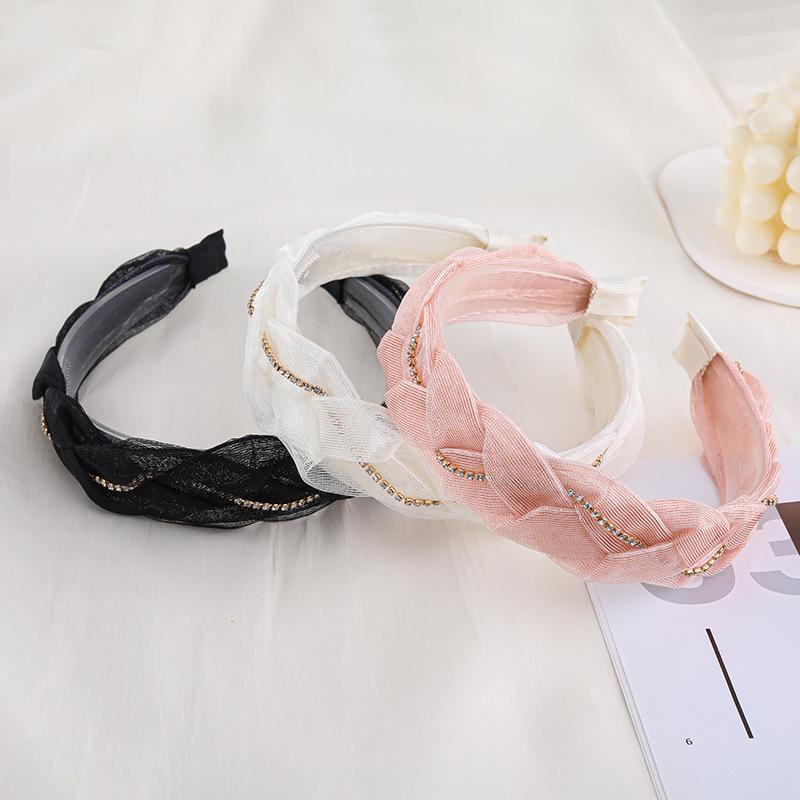 Preț 10 USD Japoneză și coreeană cu bandă de susținere dințită, bandă de susținere cu buline, dantelă, plasă, bandă de susținere împletită, păr împletit, răsucire, stras, coafură