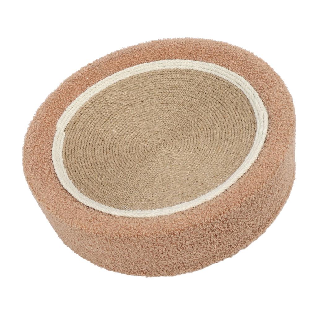 Round Cat Scratcher Ergonomic Cat Scratching Lounge Bed Sisal Cat Scratch Pad for Indoor Cats Claw
