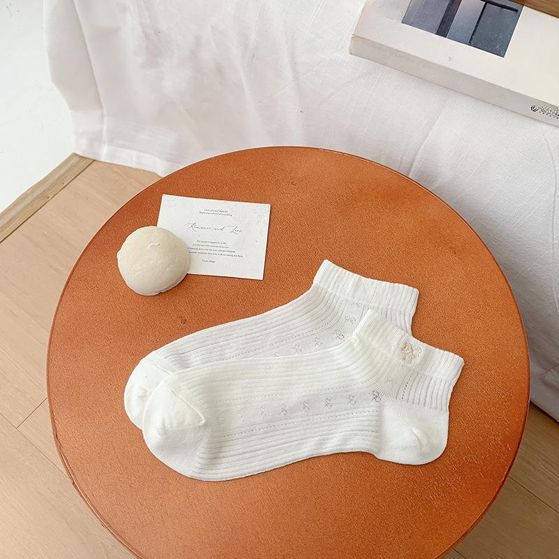 

Женские летние тонкие хлопковые носки, сетчатые дышащие, с бантиком в балетном стиле, носки для милых девушек, модные короткие носки 1 pair