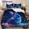 Rabbit Pattern Bedding Quilt Set Quilt Cover Pillowcase Home Decoration Birthday Gift (1 * duvet cover + 2 * pillowcase, without core)