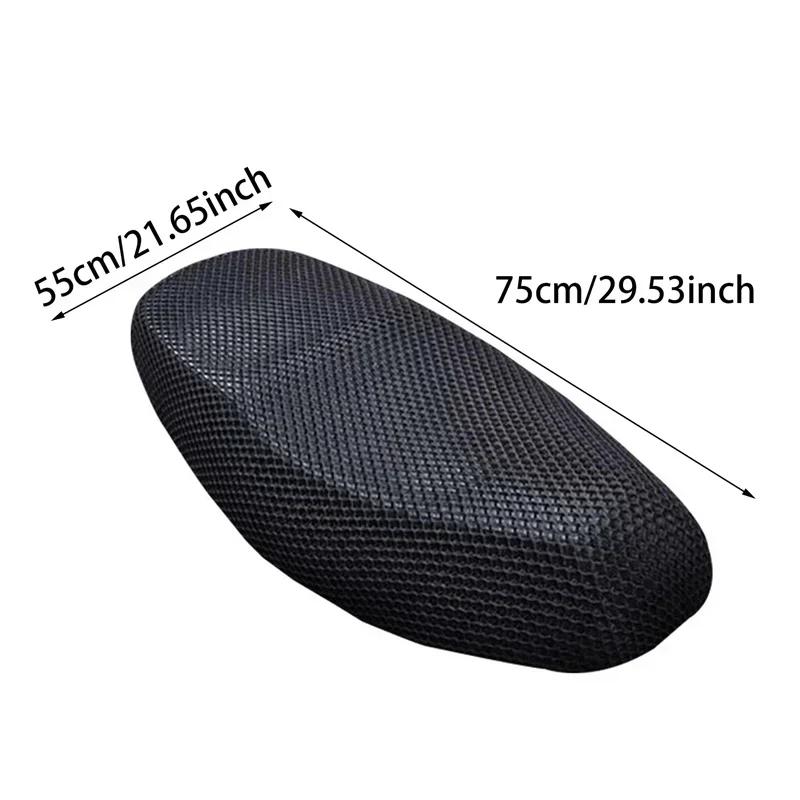 Breathable 3D Mesh Motorcycle Seat Cover Pad Moped Motorbike Scooter Black Seat Covers Cushion Anti-Slip Cover Grid Seat Cover