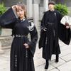 Menns Hanfu Tang Dynasty Style Scholar Original Dragon Pattern Svart herredrakt