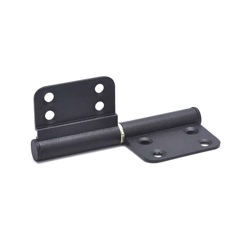 2PCS Aluminum door black flag hinge detachable 4 inch kitchen door hinges flag removable hardware toilet door removable hinge