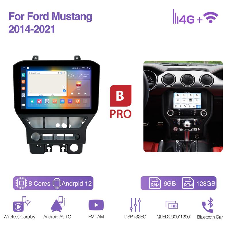 11.6Inch For Ford Mustang 2015-2025 GPS Navigation Radio Android13 8Core 8+256G CarPlay 4G 360Camera Car Multimedia Video Player