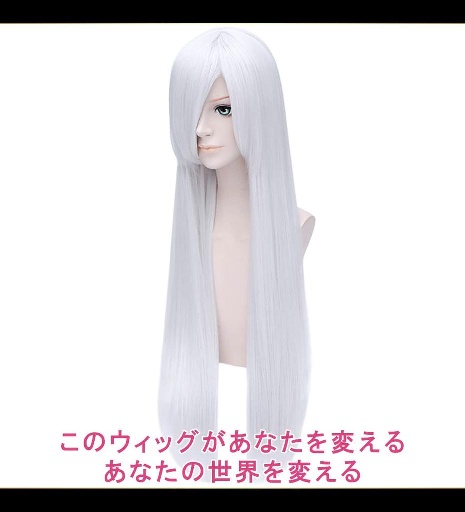 CaseEden Cosplay Wig Long Straight 80cm Silver Silver Hair Silver Color White Melche Wig Net 2 Piece Set
