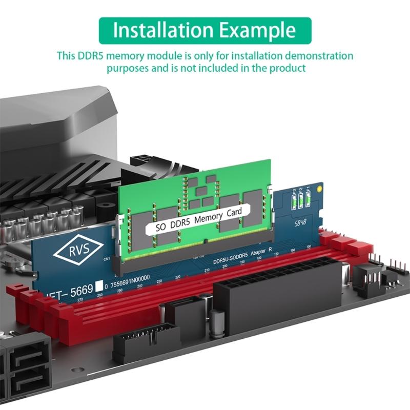 Notebook SO DDR5 zu DDR5 Leiterplatte gemäß Industriestandard JEDEC MO 337A DDR5 Adapterkarte