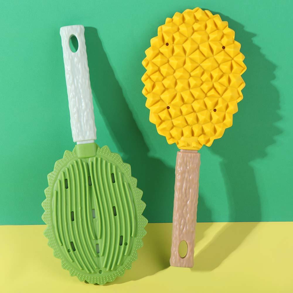 

2Pcs Anti-slip Handle Cat Floating Hair Comb Durian Shape Dog Hair Removal Scraper Kitten жовтий