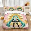 Hot Sale H-Hatsune Miku Girl Duvet Cover Pillowcases Bedding Set, for Adult Girl Boy Bedroom DecorationGift,Birthday Gift
