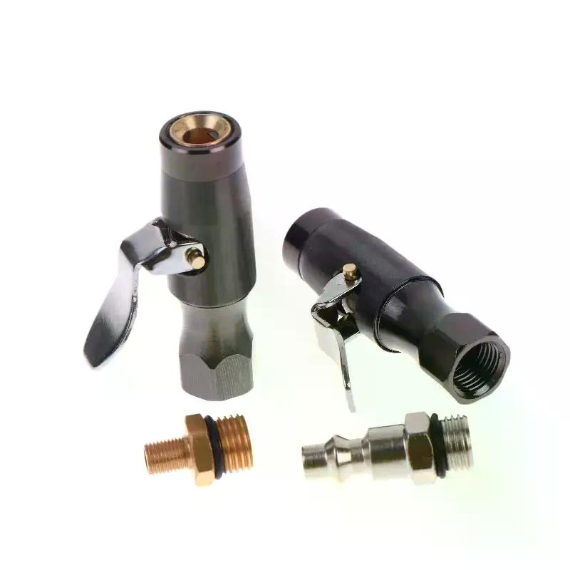 1 Set DIY Accessories 200PSI Tire Inflator Lock-on Air Chuck Dual-Jaw Designed For Schrader Valve Use No Leakage Home Garage