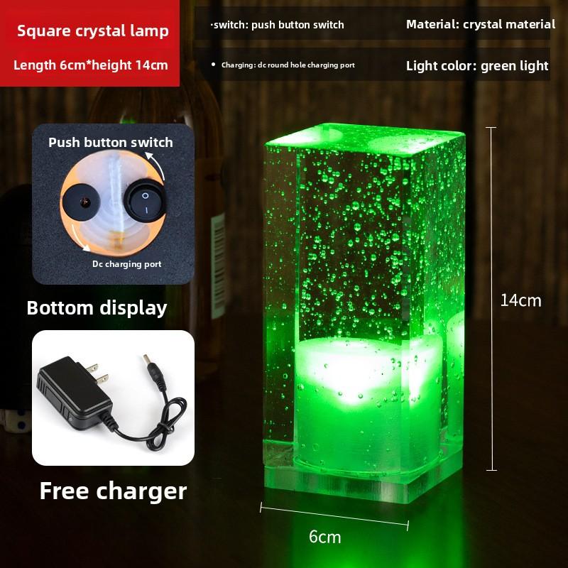 Bar Table Lamp Led Rechargeable Crystal Lamp Creative Personality Restaurant KTV Atmosphere Bedside Lamp Night Light Decorative Table Lamps