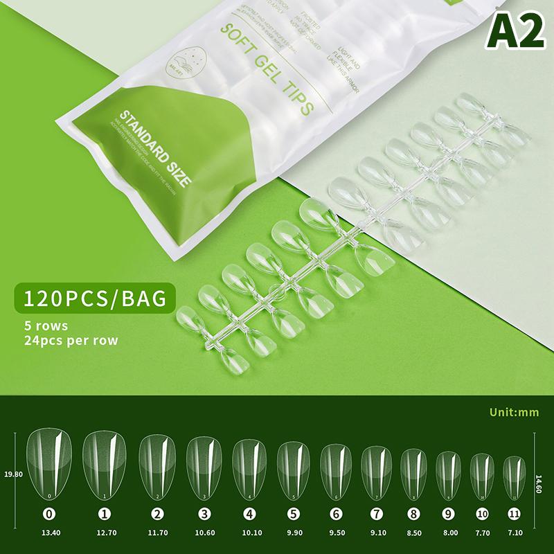 120 szt./worek W pełni Przezroczysty Kształt Migdała Kropla Wody Noszenie Manicure Baletowy Kwadratowy Krótki Naszywka na Paznokcie Matowa Naszywka Przedłużona Naszywka na Paznokcie