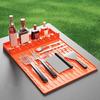 Barbecue Cutlery Tool Pads Outdoor BBQ Utensils Pads Barbecue Tool Mat Silicone Texture Gift for Grill Enthusiasts