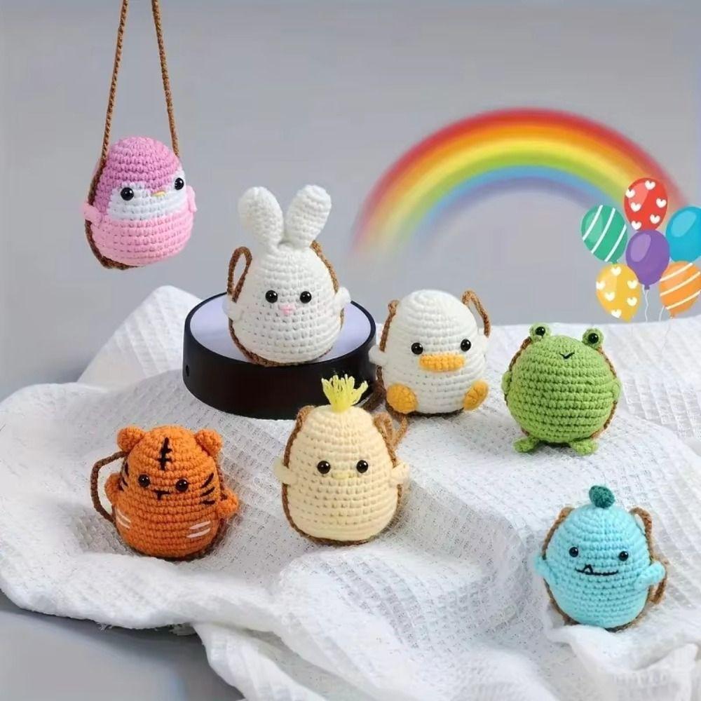 Duck Chick Mini Knitting Ornament Frog Penguin Car Decoration Car Accessories