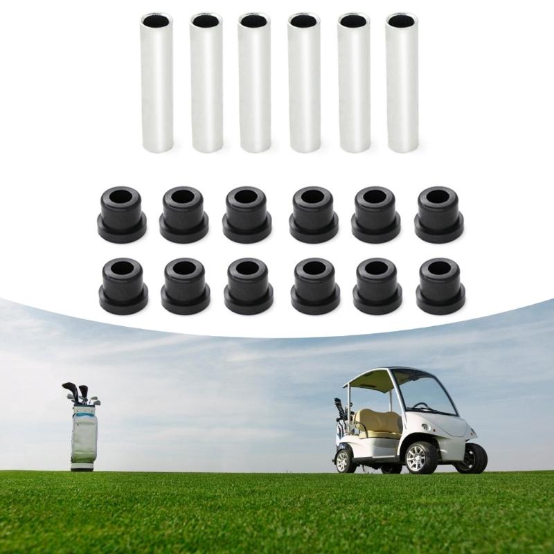 Golf Cart Rear Suspension Maintenance 6 Sleeves 12 Bushings Rubber Cushions Stainless Steel Component Leaf Spring Repair