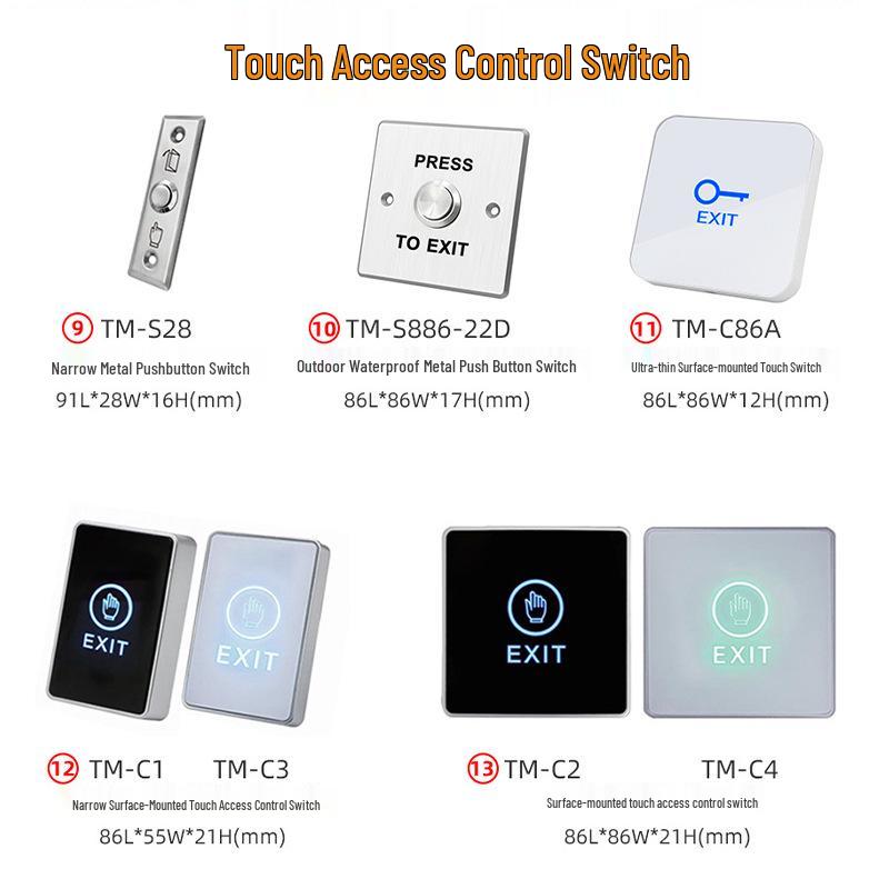 Infrared Sensor Touch Key & Glass Break Alarm Button for Emergency Access Control
