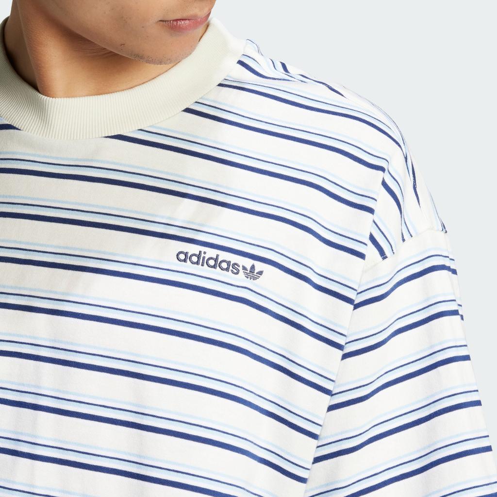 adidas Tricou cu dungi largi anii '80 Off White Bărbați Streetwear JC6522