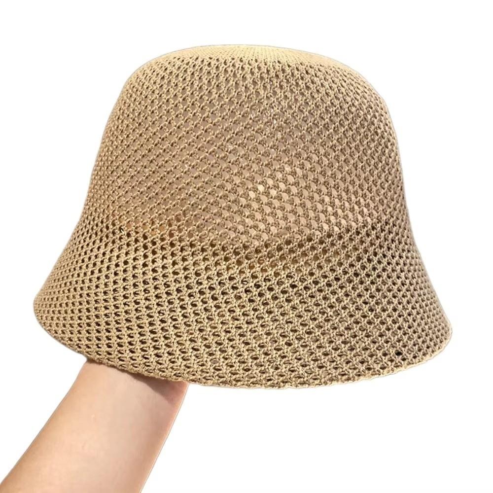 Foldable Straw Bucket Hat Wide Brim Fisherman's Hat Portable Panama Hat  Women Girls