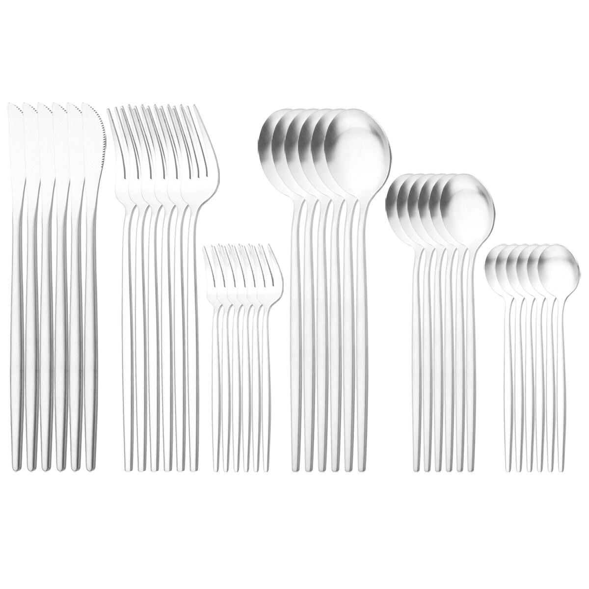 

36 шт. Золотая посуда из нержавеющей стали, посуда, набор столовых приборов в западном стиле, ножи, вилка для торта, чайная ложка, столовые приборы, кухонное серебро серебряный