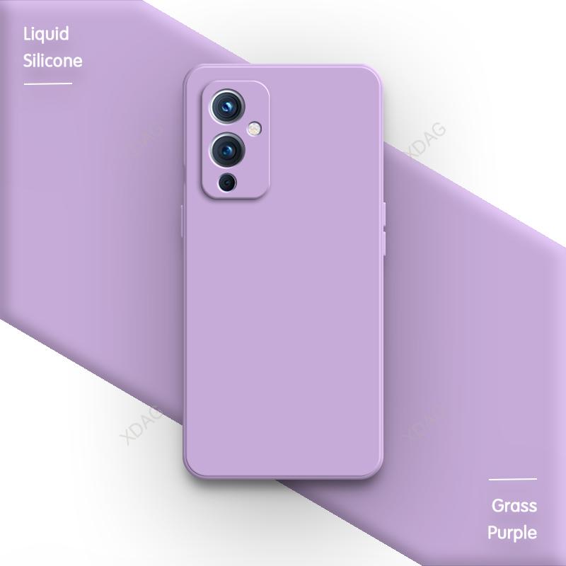 Oryginalne Etui na Telefon dla OnePlus 9 RT 9R T 9RT 5G Ochrona Obiektywu Kwadratowe Płynny Silikon Miękkie Proste Wysoka Jakość Tylna Pokrywa Capa