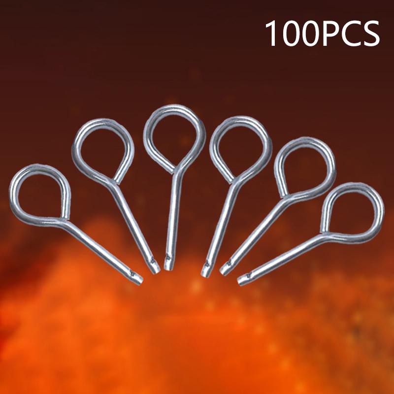 100 Stück Feuerlöscherzubehör, runder Eisenstift mit Loch, Ventil-Sicherheitsstift, Eisendrahtstift für Trockenpulver-Feuerlöscher