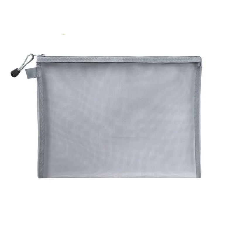 1PCS Zipper Nylon Mesh  Travel Bags for Cosmetic School Office Supplies Zipper Pouch Mesh Cosmetic Bags Makeup Bags Pencil Case